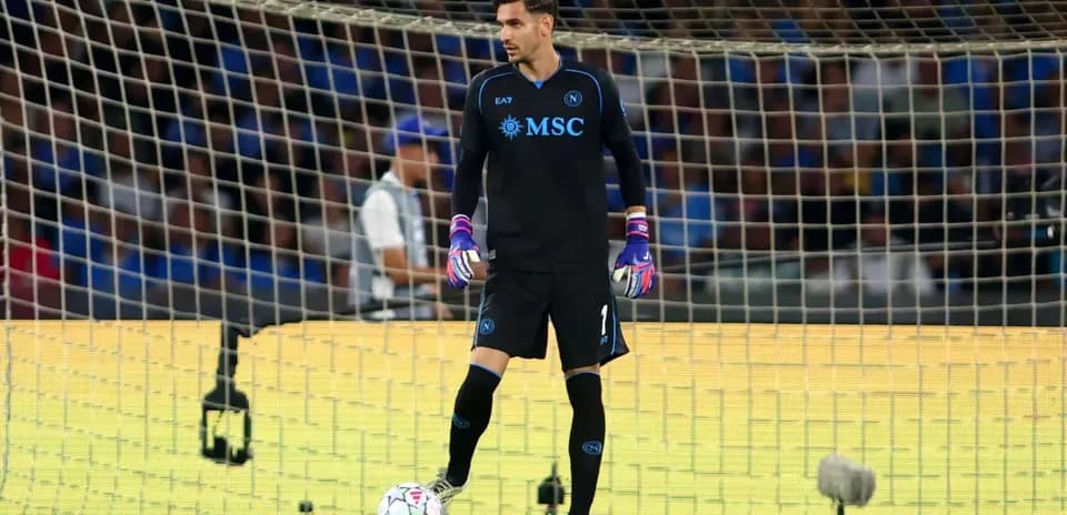 Goalkeeper in action during a football match