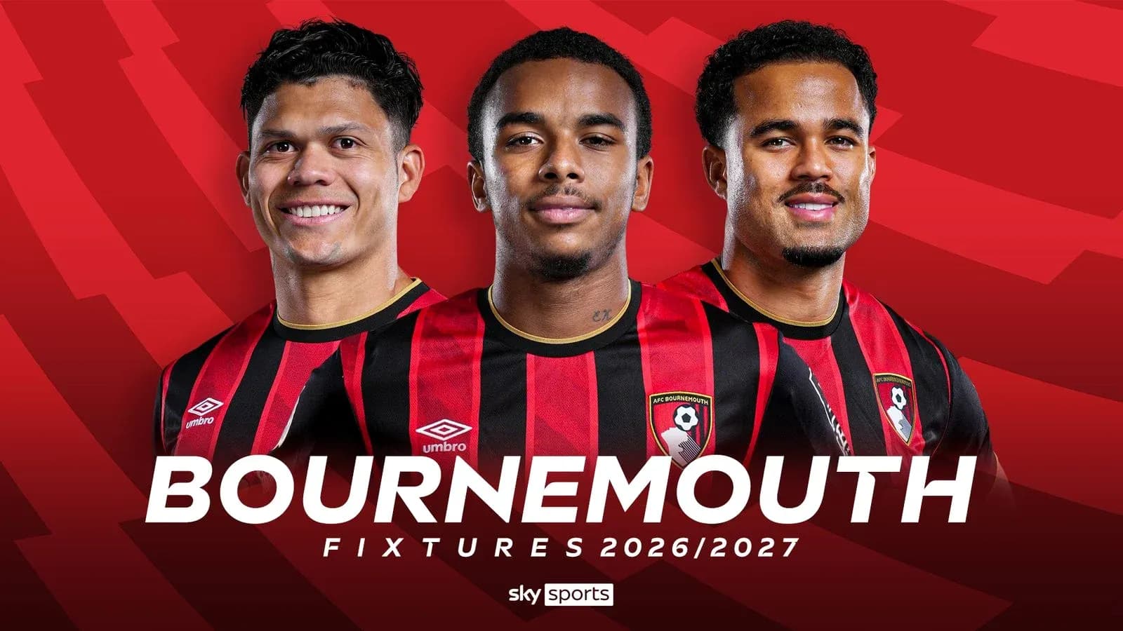 AFC Bournemouth players posing in team kits