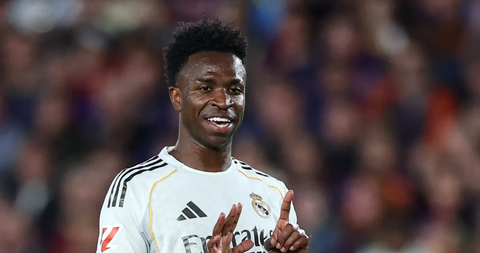 Vinícius Júnior celebrating during a match
