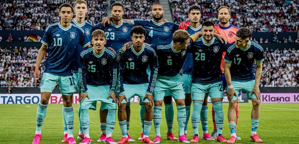 Germany national team posing for a group photo