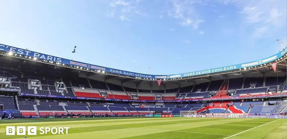 Empty Parc des Princes stadium before a match