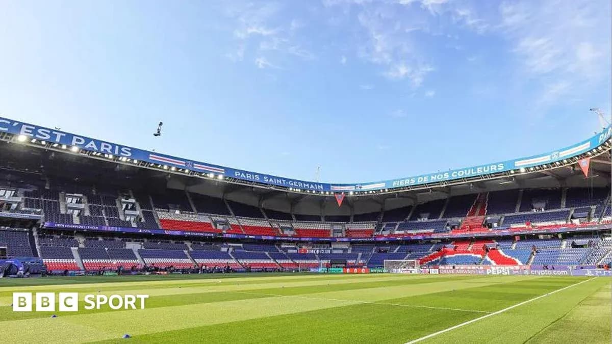 Empty Parc des Princes stadium before a match