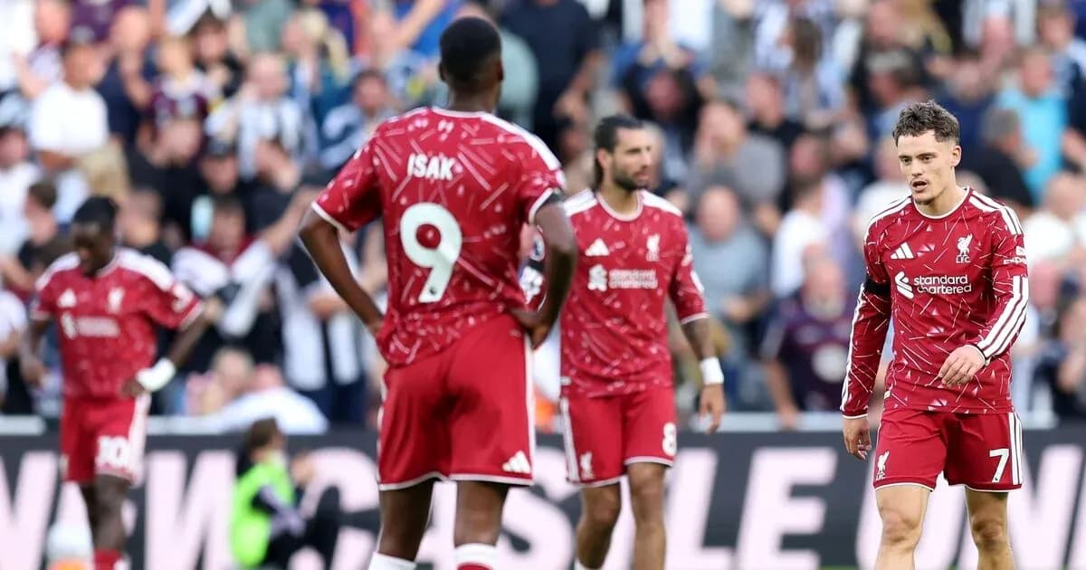 Liverpool players on the pitch during match
