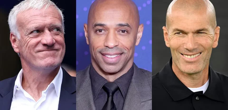 Three football personalities smiling in close-up portraits