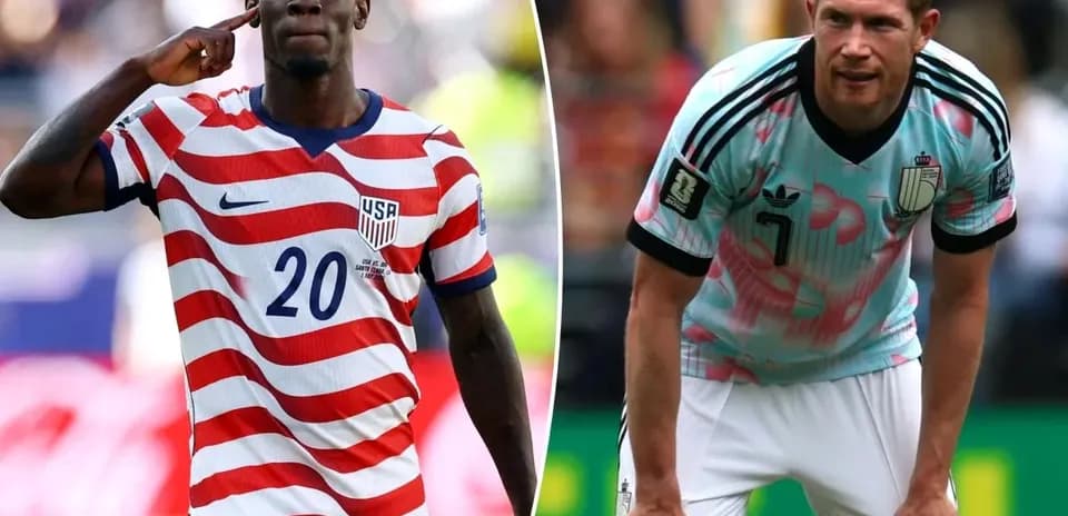 USA və Belçika oyunçuları matçda