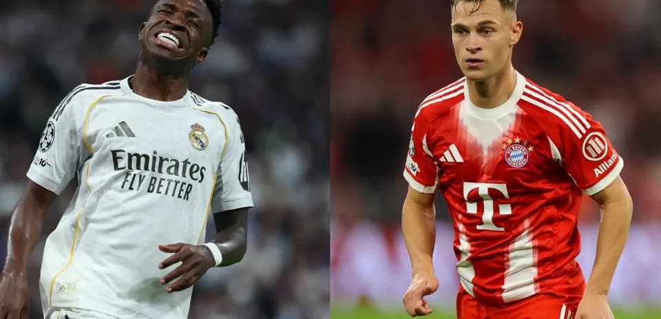 Vinicius Jr. and Joshua Kimmich during match action