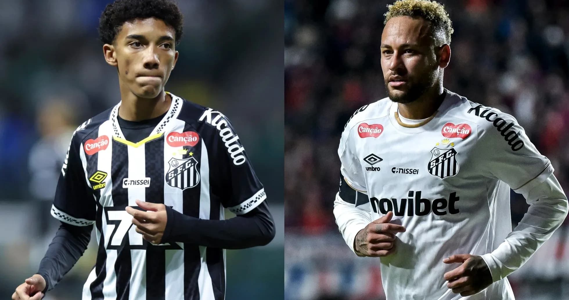 İki futbolçunun Santos FC formasında görüntüsü