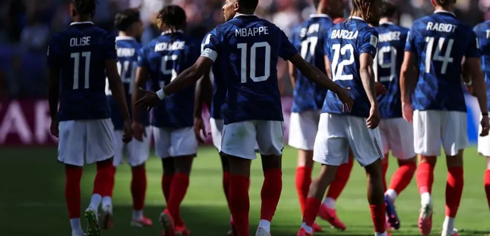 Fransa yığması futbolçuları oyun zamanı