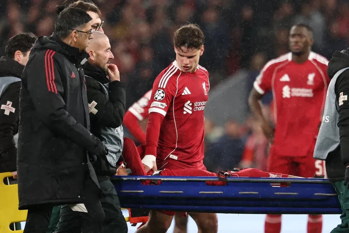 Player being carried off on stretcher during match