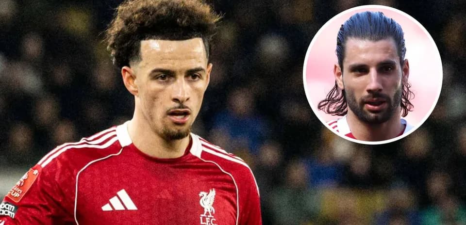 Liverpool player during match with inset of another player