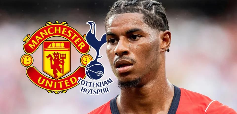 Futbolçu, Manchester United və Tottenham logoları ilə