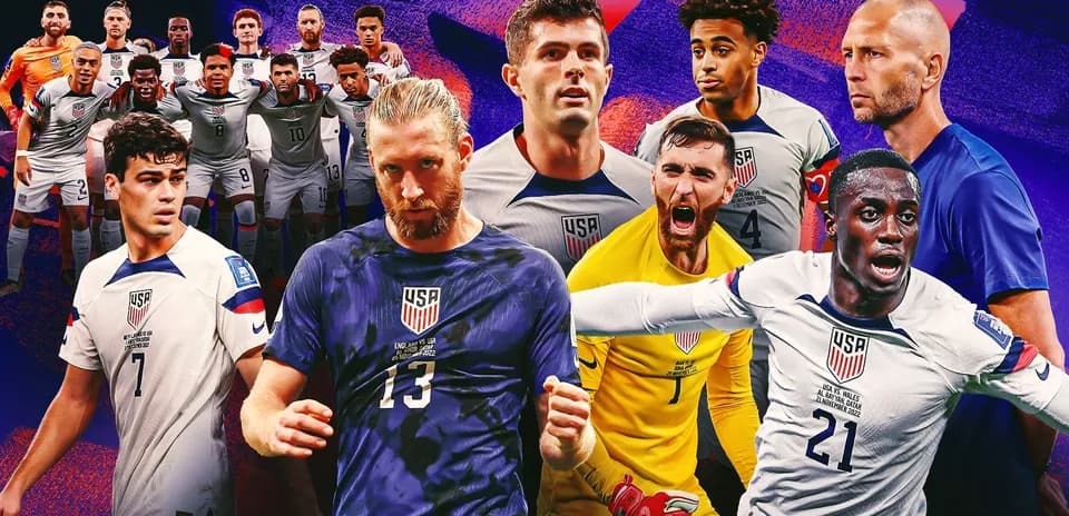 USA soccer team players in dynamic poses