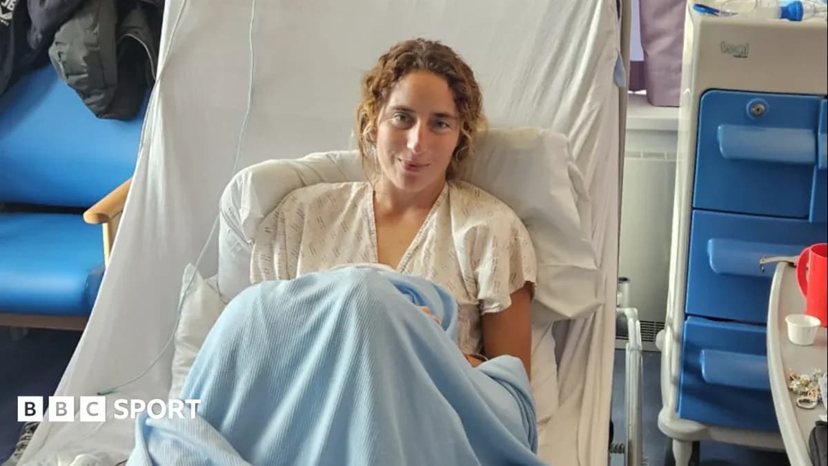 Athlete resting in hospital bed after treatment