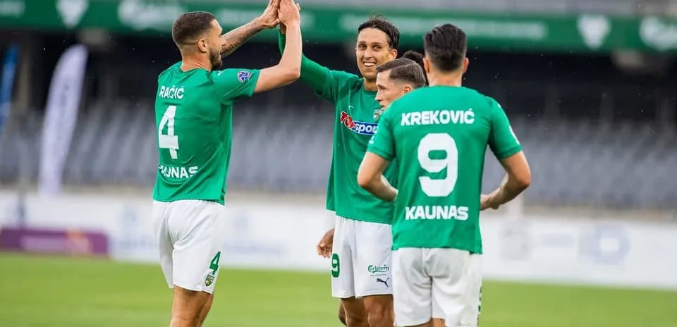 Kauno Žalgiris futbolçularının sevinci