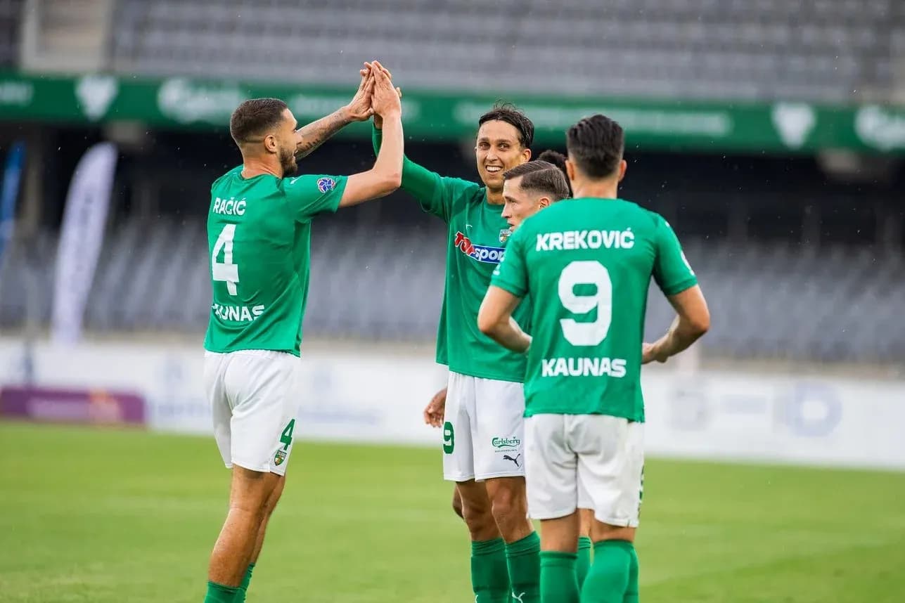 Kauno Žalgiris futbolçularının sevinci