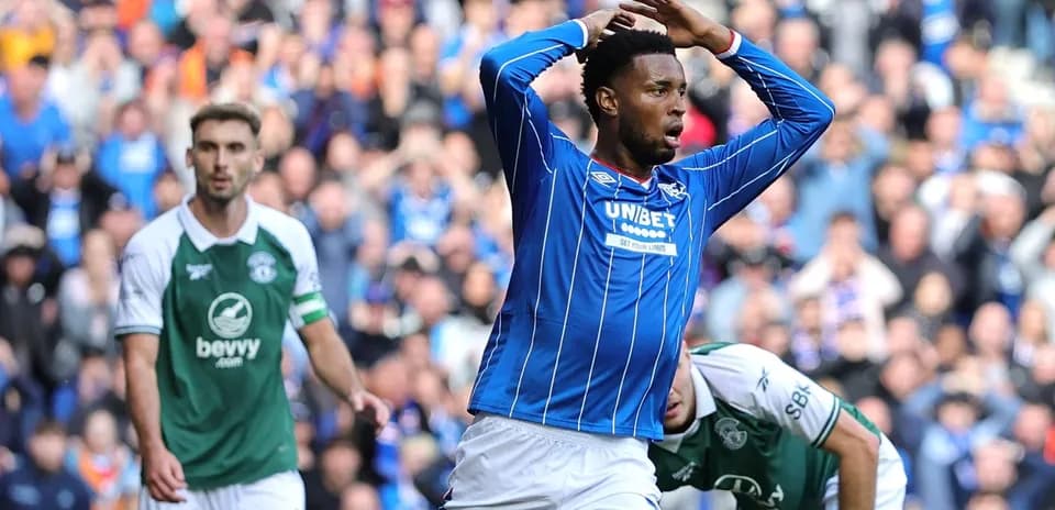 Rangers player celebrating a goal during match