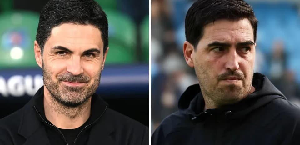 Two football managers in separate frames