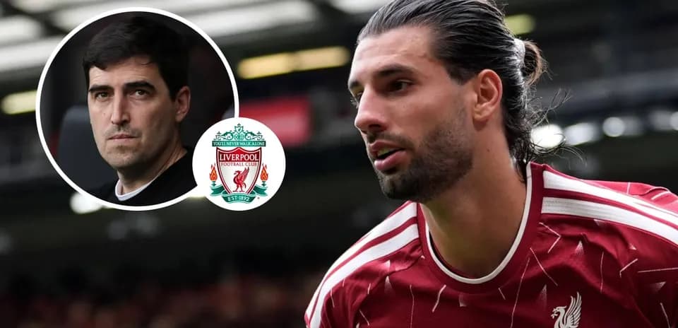 Liverpool player on the pitch with coach's image