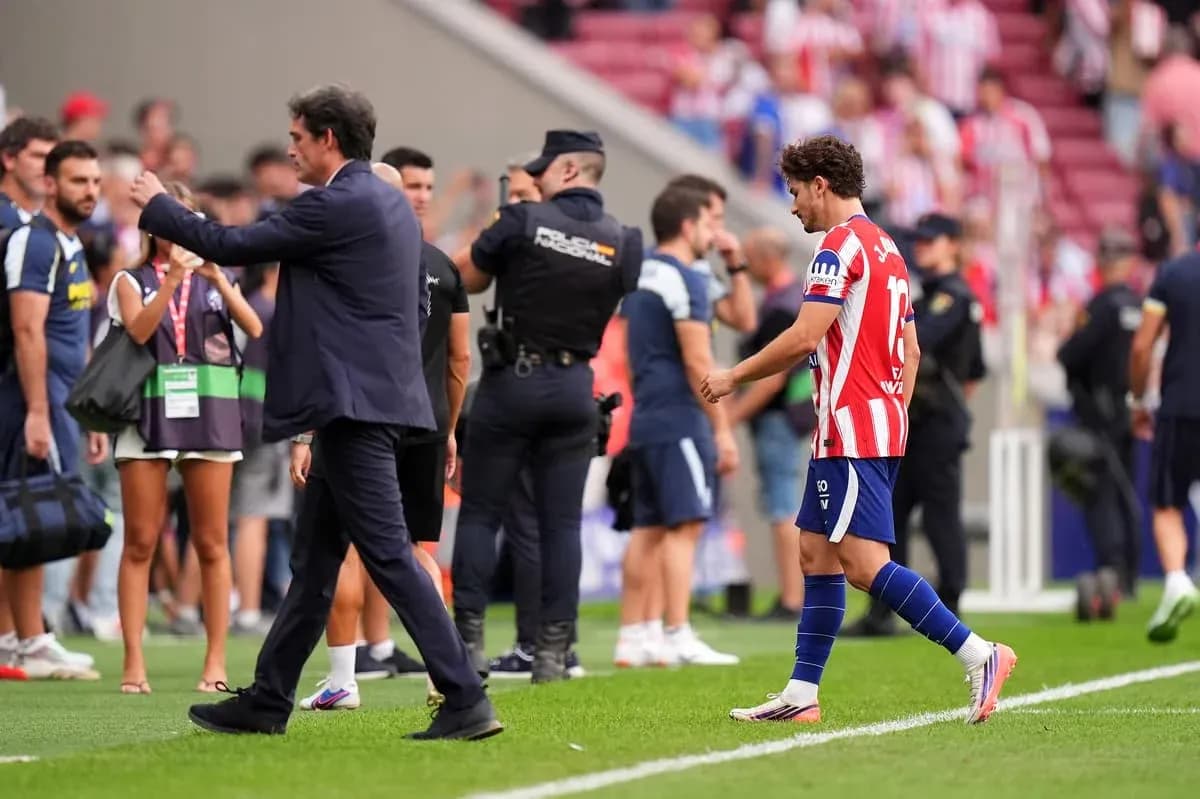 Atletico Madrid player leaving the pitch after match