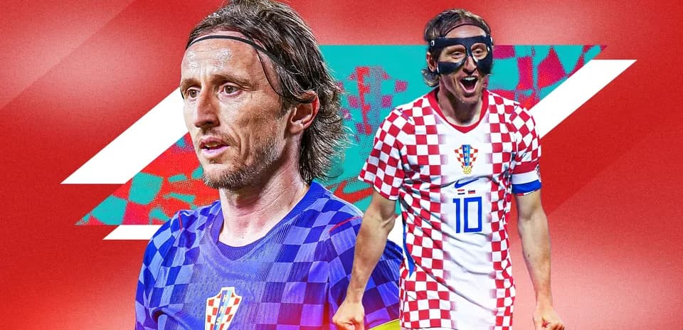 Luka Modrić in Croatian national team kit