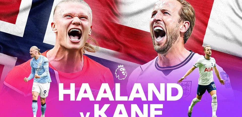 Erling Haaland and Harry Kane face-off graphic