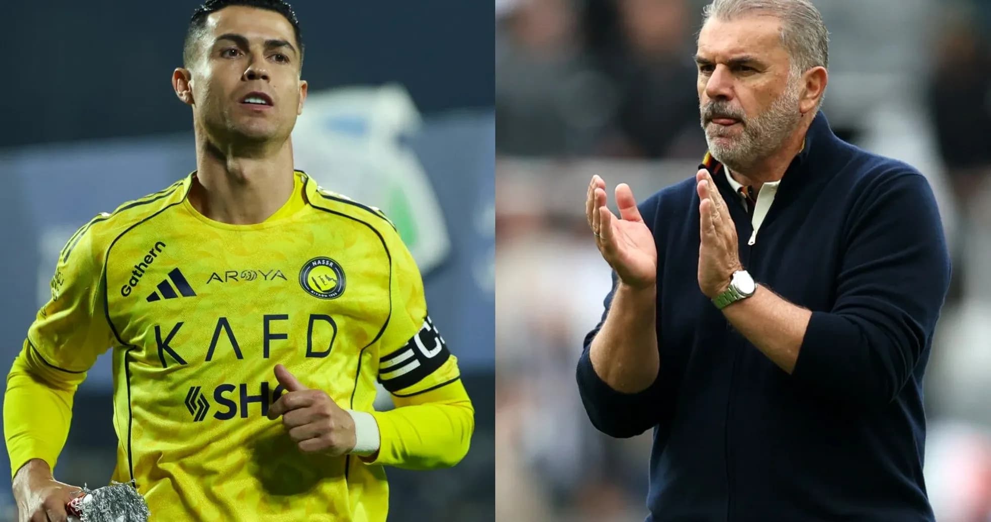 Cristiano Ronaldo and coach at match event