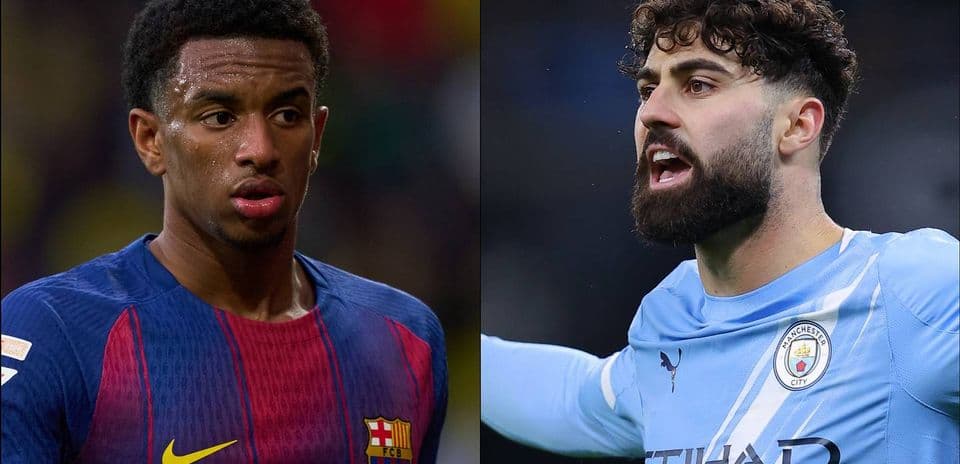 Barcelona and Manchester City players in action