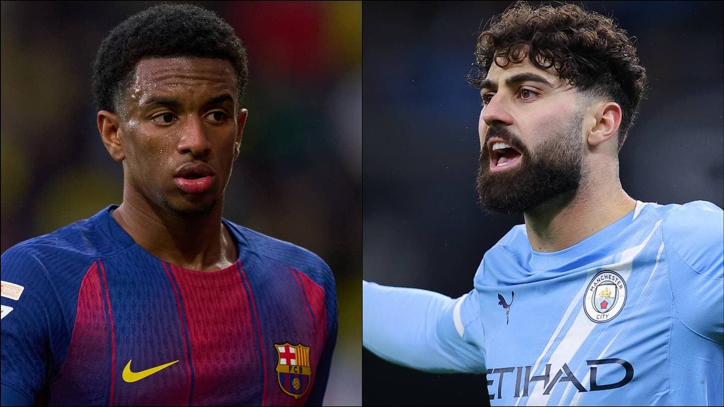 Barcelona and Manchester City players in action