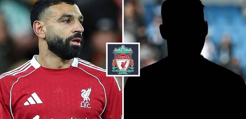 Mohamed Salah in Liverpool jersey with silhouette