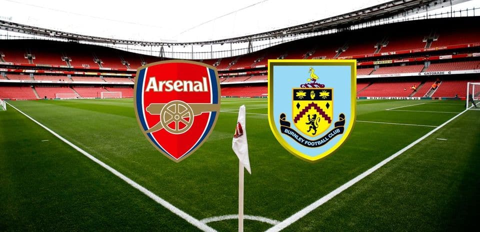 Arsenal and Burnley logos at Emirates Stadium