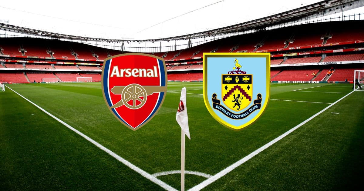 Arsenal and Burnley logos at Emirates Stadium
