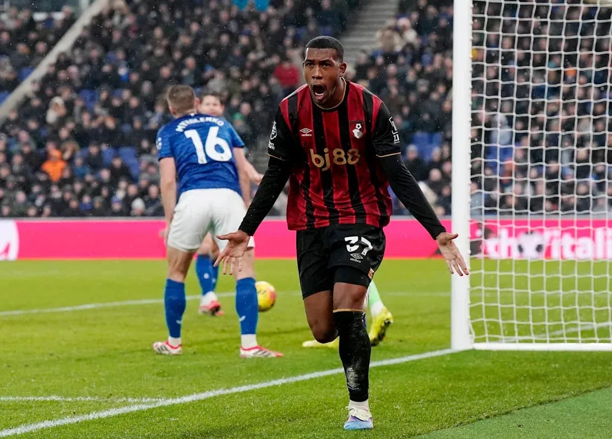 Bournemouth player celebrating goal during match