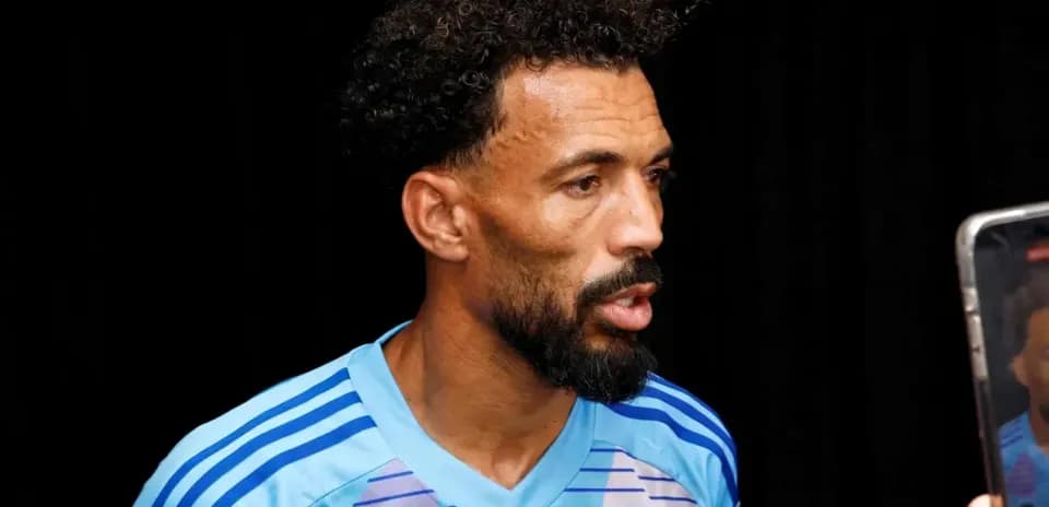 Goalkeeper speaking during a press interview