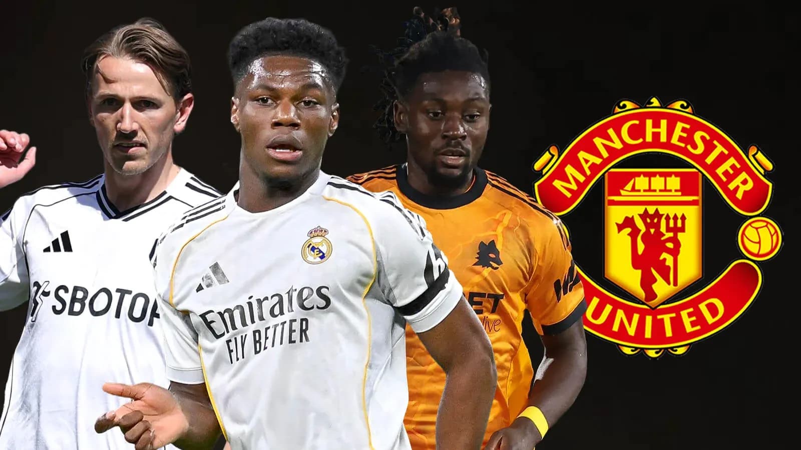 Üç futbolçu Manchester United embleminin arxasında