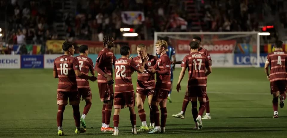 Sacramento Republic oyunçuları qeyd edir