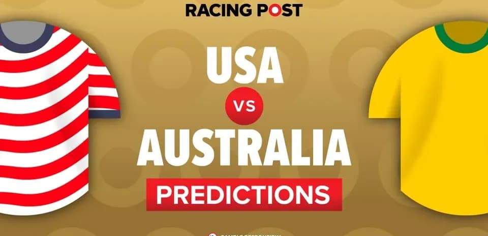 USA vs Australia match predictions graphic