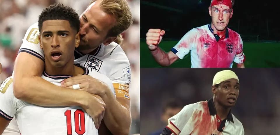 Three football players in intense match moments