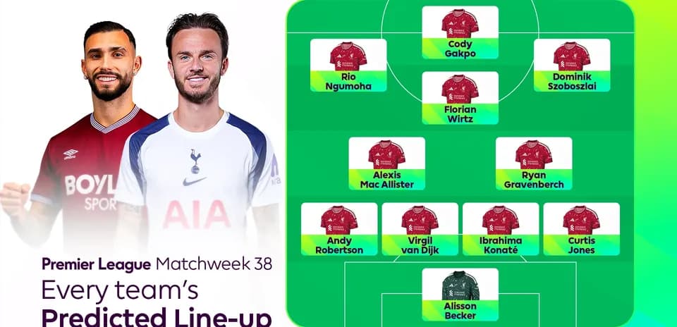 Premier League predicted line-up for Matchweek 38