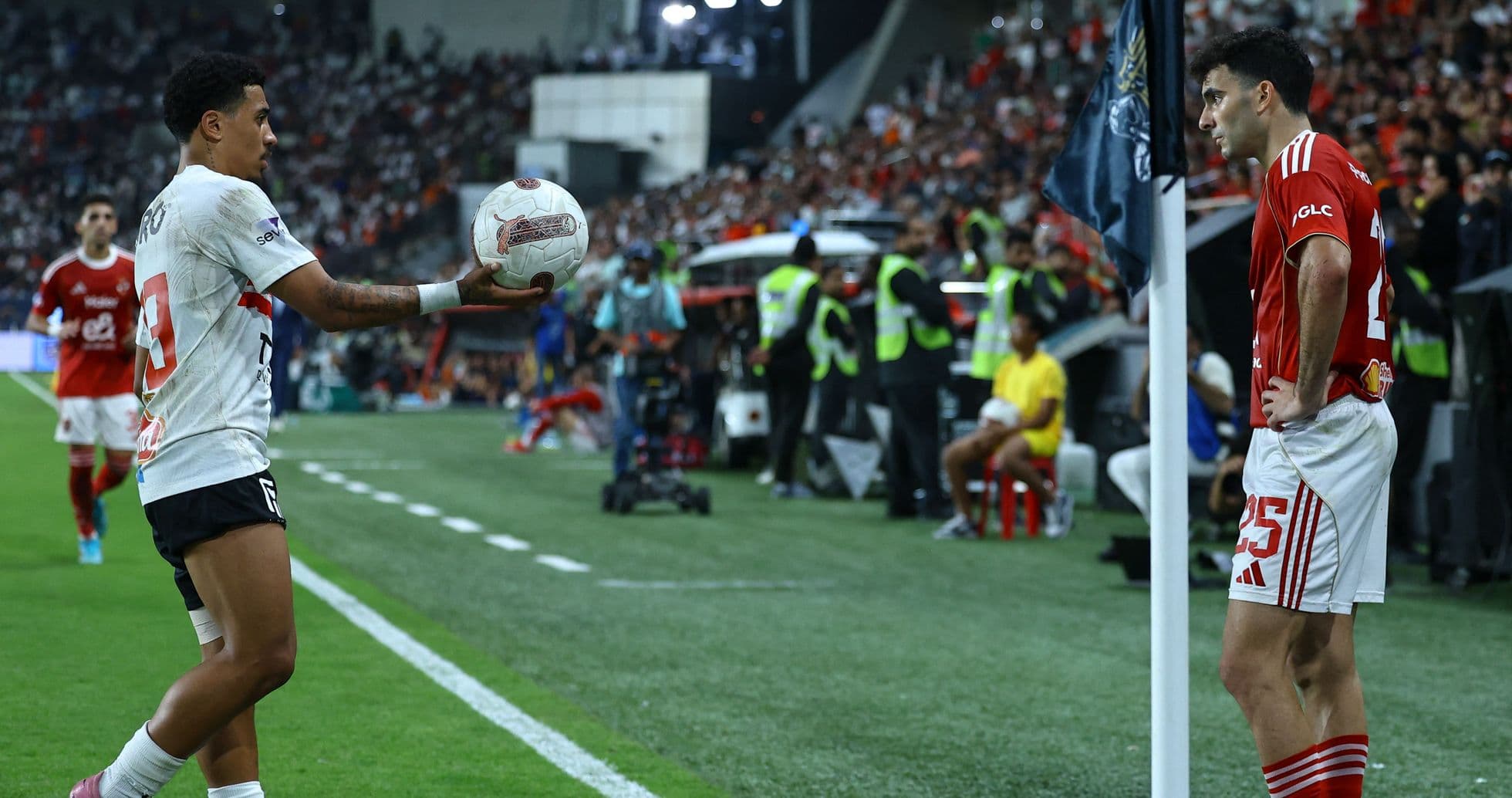 Player preparing to throw ball during match