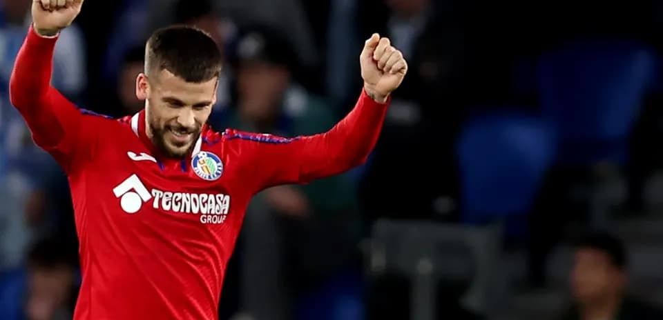 Getafe oyunçusu sevinir