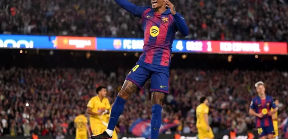 Barcelona player celebrating goal during match