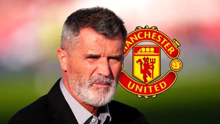 Analyst with Manchester United logo in background