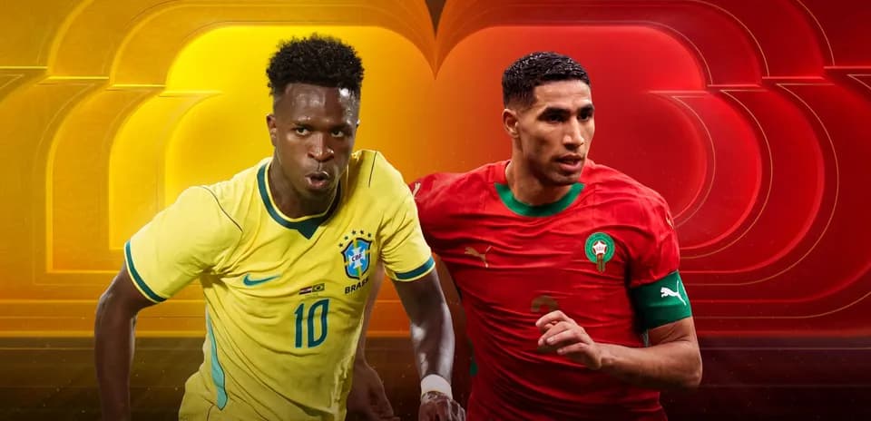 Braziliya və Mərakeş futbolçuları mübarizə aparır