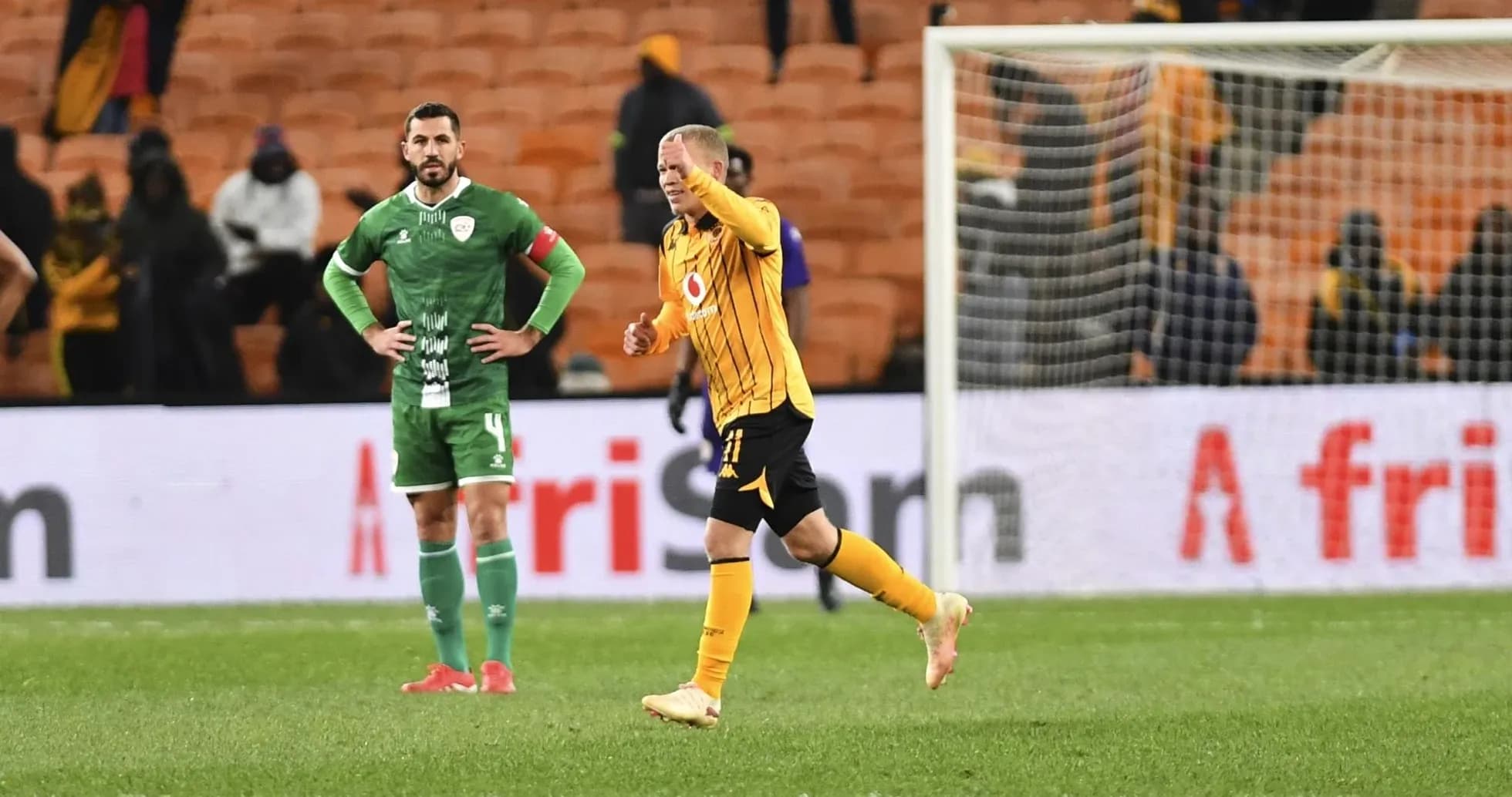 Player celebrating after scoring goal during match