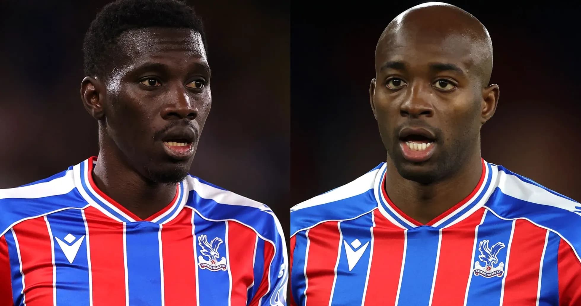 İki futbolçunun Crystal Palace formasında portreti