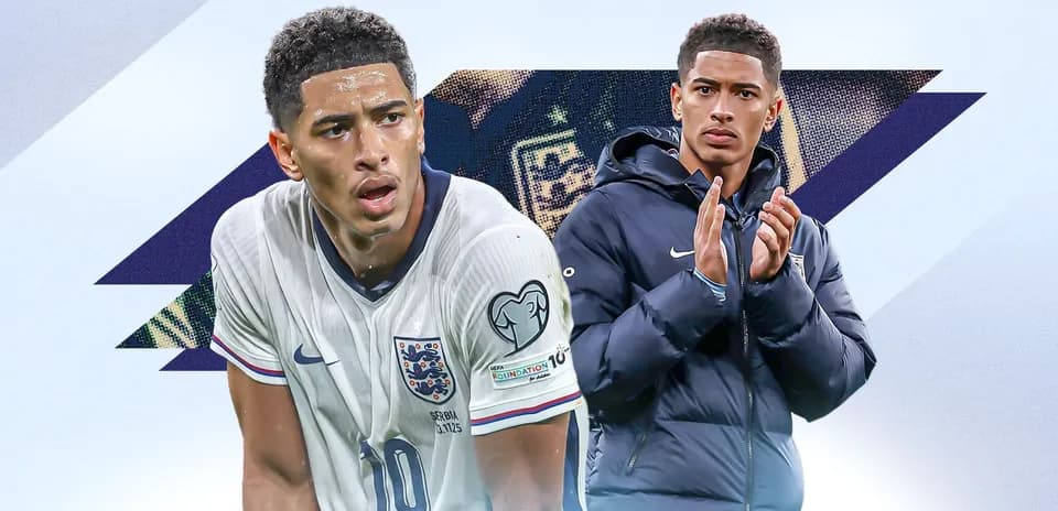 England player in kit and another in jacket
