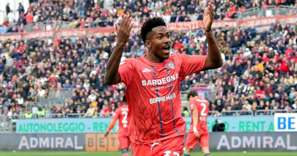 Cagliari player celebrating during a match