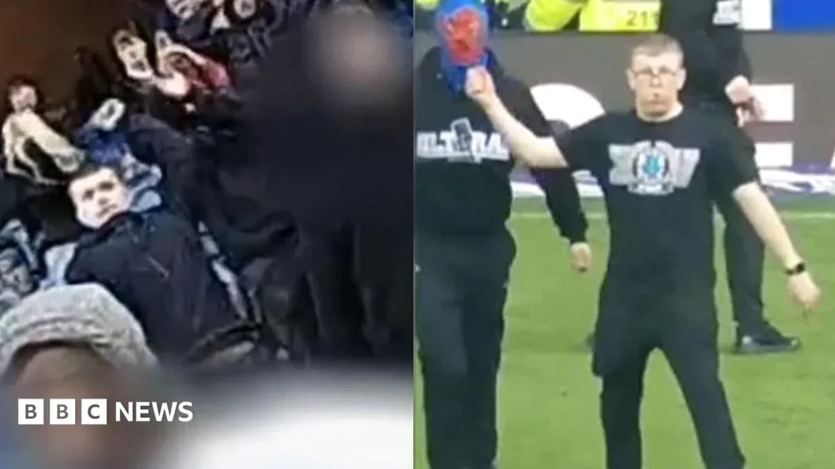 Crowd reacting during a football match incident
