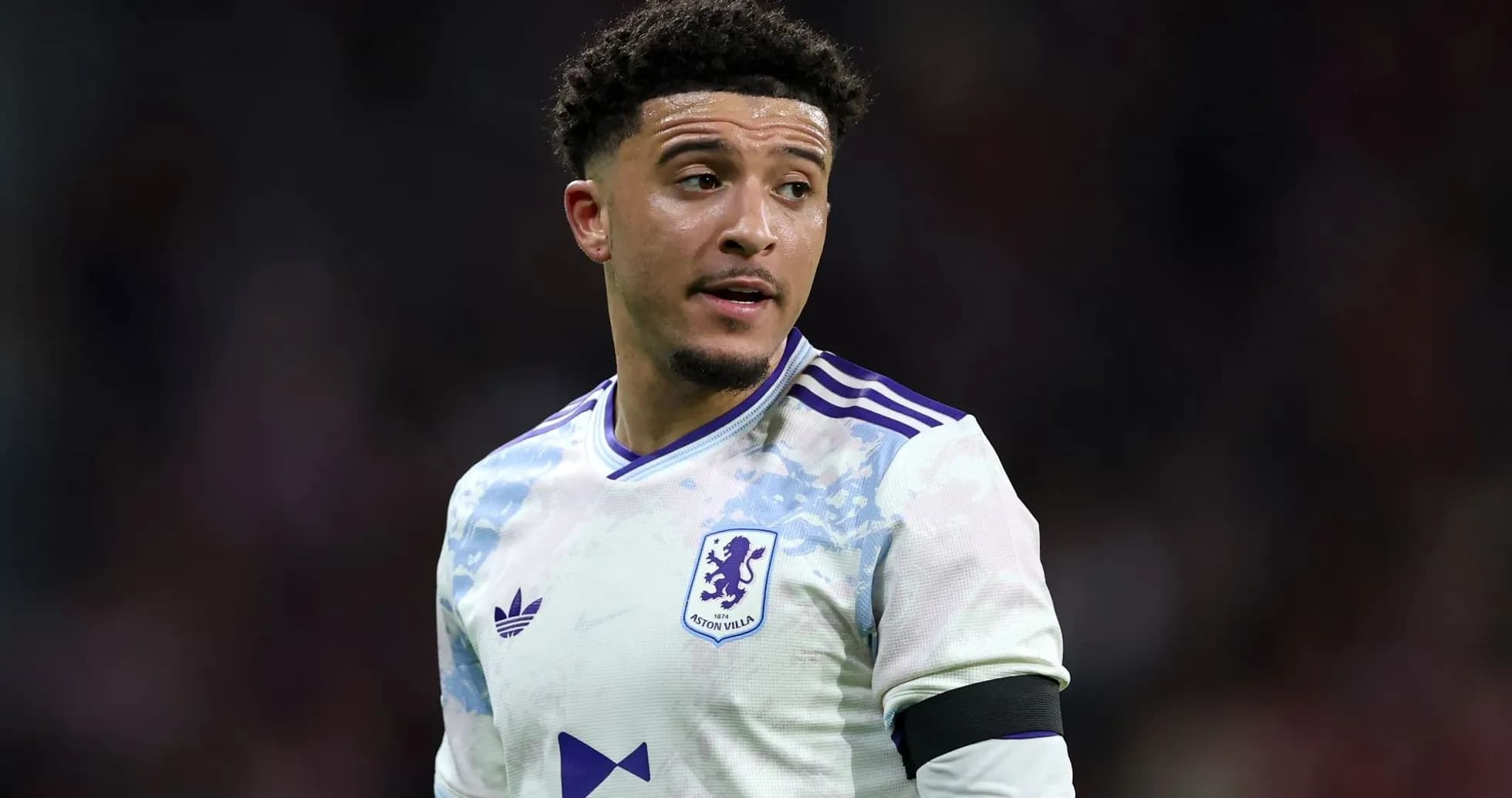 Aston Villa player during match, wearing team kit