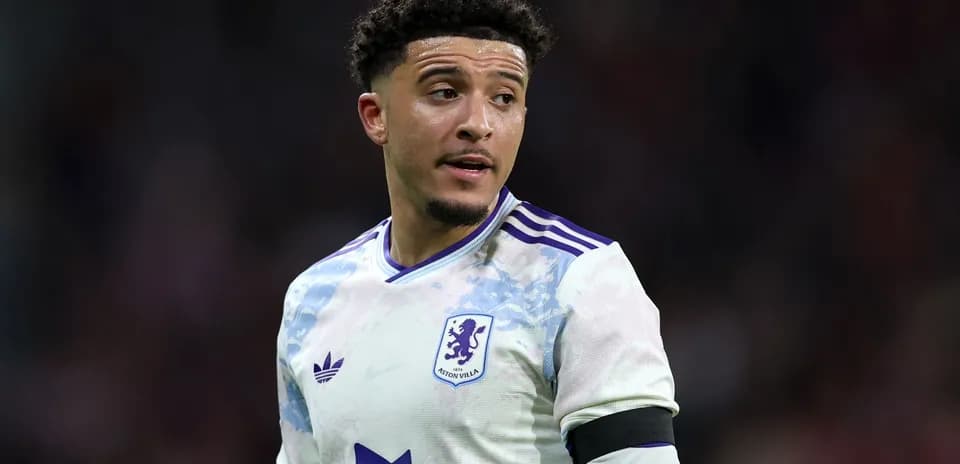 Aston Villa player during match, wearing team kit